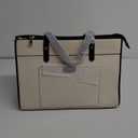 Keyli 3pcs Laptop Bag for Women,15.6 Inch Canvas Tote Bag Work Bags Large Business Computer Briefcase Shoulder Handbag Purse, Color: White_3pcs