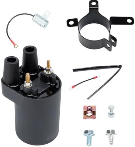 FREPURDO Ignition Coil for Onan P224/B43M/B48G/5500 - OEM 166-0761 166-0820 Replacement, 12V Coil w/Plug Wires Fits Onan Points Models BF/NH/CCK​​