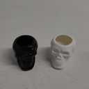 2 Pcs Skull Planter Pots, Skeleton Vase/Bowl for Flowers, Succulent, Cactus and Candy, for Gothic Home Office Desk, Halloween and Day of The Dead Decorations - White and Black