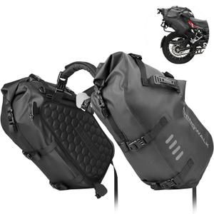 Rhinowalk Motorcycle Saddlebags 48L(24L*2) Waterproof Motorbike Side Bags, Travel Luggage Panniers with Shoulder Strap for Adventure & Sport Motorcycle Racks, 1 Pair