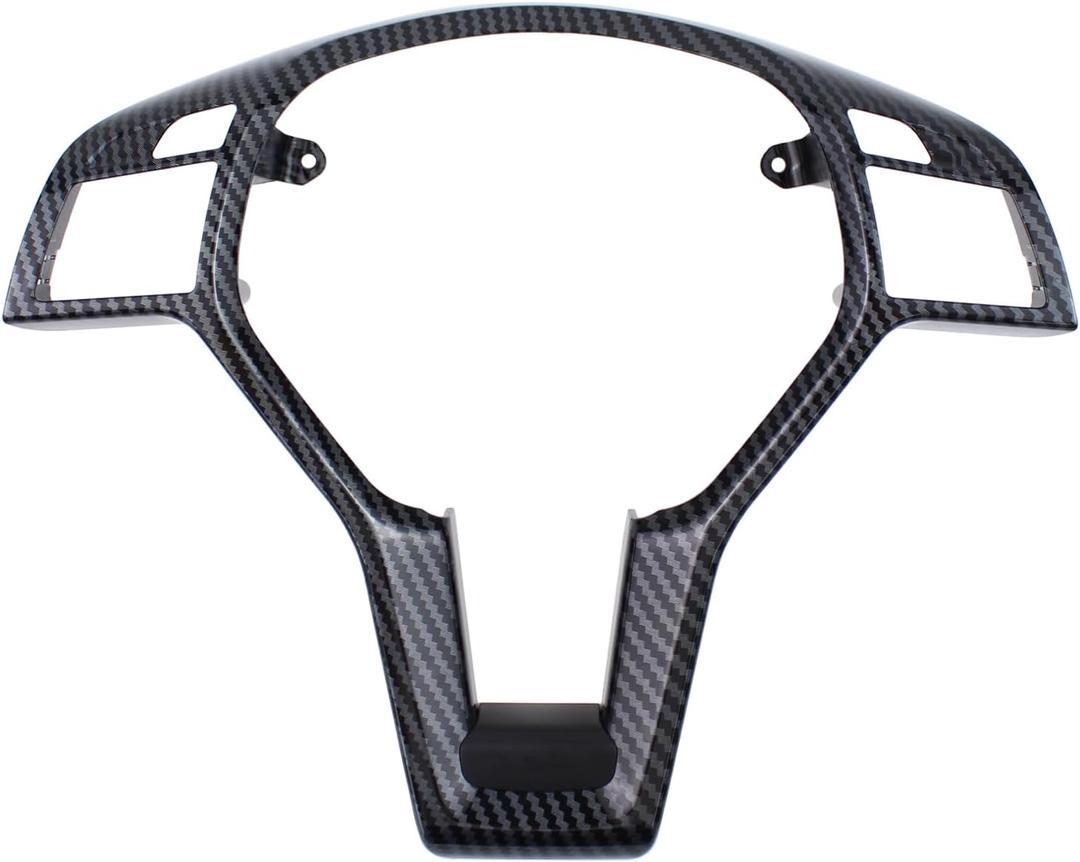 Steering Wheel Trim Cover Carbon Fiber Style for Mercedes C250 C350 C63 AMG E63 AMG 2012-15, C300 2012-14, CLA250 CLA45 AMG 2014-19, E250 E63 AMG S 2014-16, E350 2012-16, E400 2013-17, E550