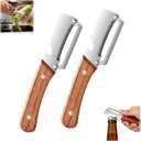 Zero Snag Wooden Peeler, Multifunctional Vegetable Peeler, Stainless Steel Blade Peeler with Wooden Handle, Non-Slip Fruit Peeler for Kitchen (2PCS)