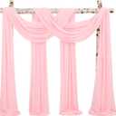 Wedding Arch Draping Fabric,8 Panels 28"x20ft Pink Wedding Arch Drapes for Ceremony Chiffon Fabric Drapes Arbor Drapery Wedding Arch Decorations for Reception Sheer Backdrop Curtains for Party Swag