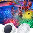 BUCASA Solar Floating Pool Lights, 2 Pack RGB LED Pool Lights with Remote, IP68 Waterproof Solar Powered Pool Lights for Inground/Above Ground Pools, Pond, Party Decor, Static & Dynamic Modes, Timer