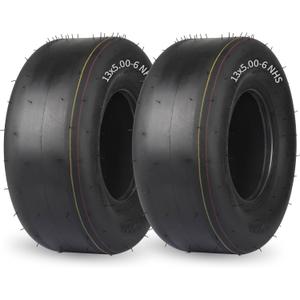 GICOOL (2 Pack) 13x5.00-6 Lawn Mower Tubeless Tire, 13x5-6 Riding Zero Turn Lawnmower Smooth Turf Tyre, 4 Ply