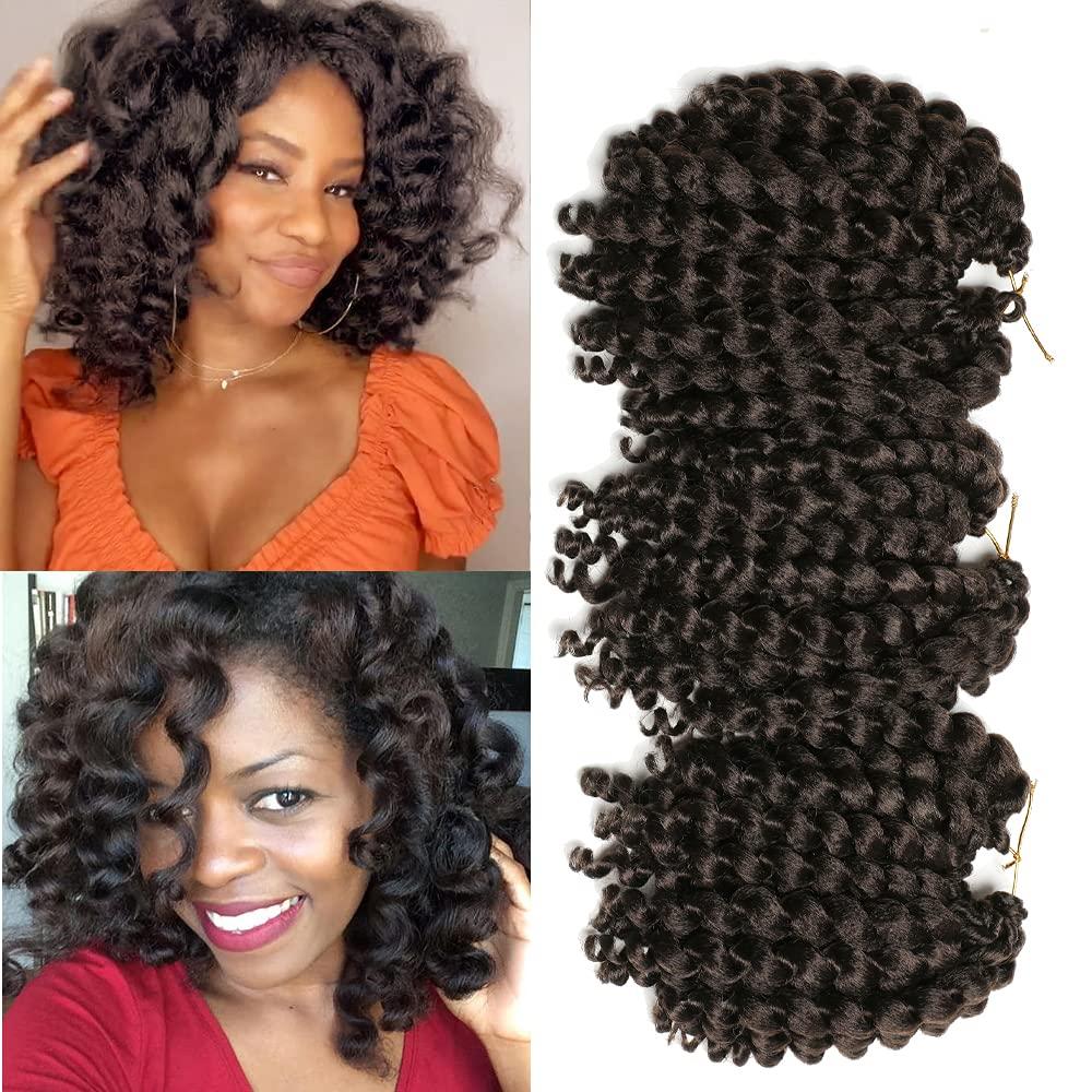 Crochet Braids Hair 2X Ringlet Wand Curl 3 Packs 8 inch Jamaican Twist Braiding Hair (4#)