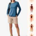 WILLIT Women's Long Sleeve Workout Tops Running Athletic Quick Dry Shirts Lightweight Yoga Gym T-Shirts UPF 50+ (Blue, XL)
