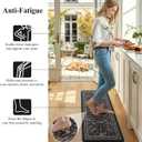 LEEVAN Anti Fatigue Mats for Kitchen Floor Non-Slip, Cushioned Kitchen Mats for Floor 2 Piece, Blue Purple Memory Foam Kitchen Mat Set, Waterproof Ergonomic Standing Mat for Bar, Office,Desk, Laundry