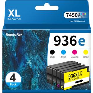 936 936XL 936e 9125e Ink Cartridges Combo Pack Replacement for HP 936e 936XL 936 Ink Cartridge for OfficeJet Pro 9125e 9120e 9730e 9130 9135e 9122e 9128e 9110b 9120b 9130b 9130e Printer Ink