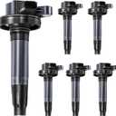 6PCS Ignition Coil Pack 3.5L 3.7L V6 Compatible with Ford Mazda Lincoln Edge Explorer F150 Taurus Flex MKZ MKS MKX CX-9 2007 2008 2009 2010 2011 2012 2013 2014 2015 2016 2017, Replace UF553 DG520