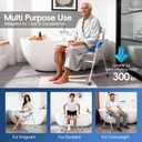 Adjustable Height Foldable Shower Chair with Back for Elderly & Disabled Sturdy Non-Slip Shower Seat for Indoor & Travel Use