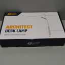 SUPERDANNY LED Desk Lamp with Power Strip (6 Outlets, 1 USB, 1 Type-C) for Home Office, Desk Light Computer Light with Clamp, Architect Desk Lamp with Smooth Dimming 5 Colors Touch & Wave Control