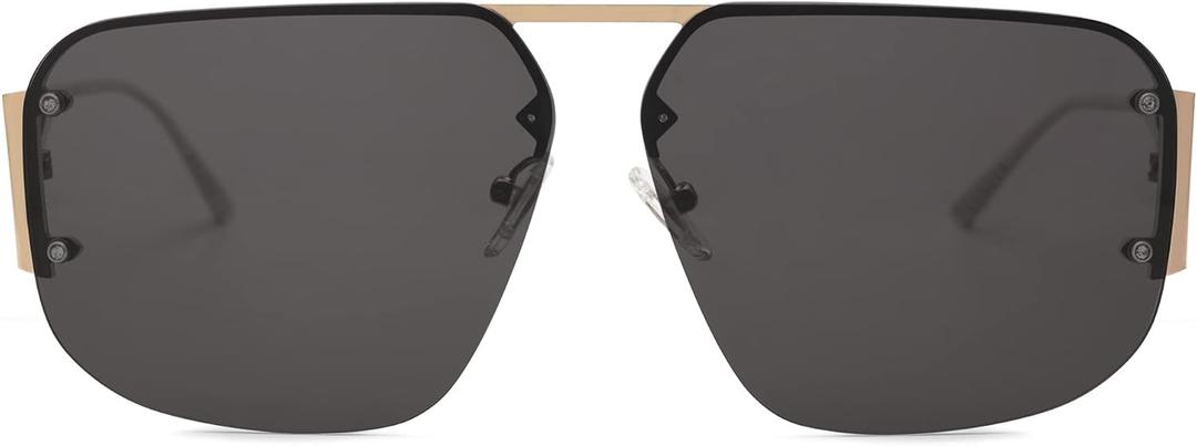 SOJOS Trendy Aviator Sunglasses Mens Womens Retro Metal Rimless Frame Shades Lentes De Sol Para Mujer SJ1192 (Gold)