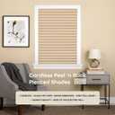 Cordless Room Darkening Temporary Pleated Vinyl Shades, 48 x 75 in, Latte, 36"W x 75"H