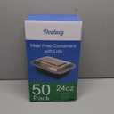 50 Pack (100-Piece) 24 oz Meal Prep Containers Reusable with Lids, Sturdy Leakproof & Food Safe, Microwave, Freezer, Dishwasher Safe Prep Containers, To Go Take Out Plastic Food Storage