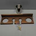 Hair Tool Organizer Wall Mounted - Wooden Dryer Holder, Blow Dryer Holder for Bathroom, Rustic Styling Tools Organizer for Flat Iron, Curling Wand, Hair Straighteners, Brushes, Brown