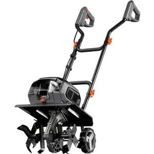 Cordless Garden Tiller Cultivator Compatible with Dewalt 20v Max Battery (Tool Bare) 14.2'' Width 8.7'' Depth 16 Steel Tines, 40V Electric Rototiller Brushless Foldable with Adjustable Wheels