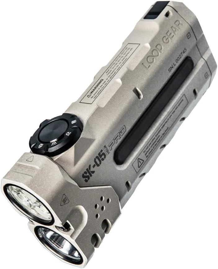 SK05 PRO Mao EDC Flashlight 4360 Lumens, 8000mAh Rechargeable LED Flashlight & Power Bank, 3-in-1 Lighting Modes (Flood/Spot/Side Light) for Camping, Hiking, Emergency - IP68 Waterproof (White)