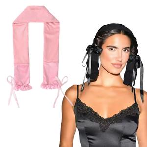 New Hair Curlers to Sleep in - Soft Suede Heatless Hair Curler, Heatless Curlers for Sleeping without Heat (Pink)