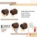 4 Pcs Messy Hair Bun Hairpiece Fake Hair Bun Messy Bun Scrunchie Hair Pieces for Updos Bun Wig Hair Extensions Pieces for Women