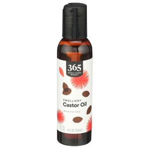 6 x 365 by Whole Foods Market, Emollient Castor Oil, Skin & Hair Care, 4 Fl Oz