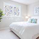 Window Privacy Film Stained Glass Decorative Static Cling Window Tint Sticker for Home Room Bathroom Glass Door Car Decor Rainbow Vinyl Renter Friendly one way,17.5*78.5,Blue violet Botanical