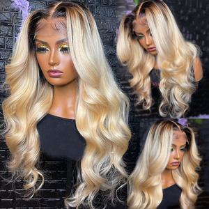 GIANNAY Blonde Lace Front Wigs Wave Ombre Blonde Lace Front Wig for Black Women Gluless Wigs (Ombre Blonde Wave Lace Wig)