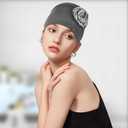Ouligay 2PCS Cold Cap for Chemotherapy Patients Soft Cancer Headwear for Women Chemo Elastic Turban Beanie Head Scarf Skull Cover Cap for Cancer Patient with Hair Loss Gift for Christmas (Black), One Size