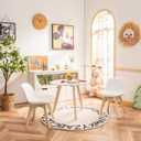 Modern Kids Activity Play Table and 2 Chairs Set with Beech Leg Cushion