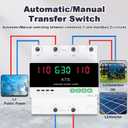 100A 120V Automatic/Manual Generator Transfer Switch, DIN Rail Mount 110V for Generator Backup Power & Gas Furnace, 50/60Hz, LED Display, CE Certified
