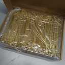 Zubebe 240 Pcs Cocktail Swizzle Sticks Plastic Drink Stirrers Glitter Star Top Stir Disposable Cocktail Coffee Drink Sticks Crystal Cake Pops, 7.28 Inch(Gold)