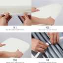 BNDX Ironing Board Cover, 18" x 49" Standard Size Thick Padding with Bongee Cord, Stain Resistant & Durable Scorch, 2 Click Buckles for Smooth Iron Beige Natural Twill(Bonus Plastic Bag Holder)