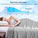 VFROO Cooling Blanket for Hot Sleepers King Size 108''90'', Summer Blanket Thin Lightweight Breathable, Absorbs Sweat Heat to Keep Adults Cool, Cold Blanket for Sleeping on Bed Couch, Grey