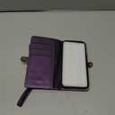 Defencase for iPhone 15 Pro Magnetic Wallet Case Compatible with Magsafe with RFID Blocking Zipper Strap Card Holder for Women, PU Leather Detachable Phone Case for iPhone 15 Pro (6.1 inches), Purple