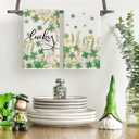 Artoid Mode Flower Clover Shamrock St.Patrick's Day Kitchen Dish Towels, 18x26 Inch Farmhouse Holiday Spring Decoration Cleaning Set of 2