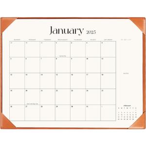 Large Desk Calendar 2024-2025 with Desk Mat, Desktop Calendar Runs From Jan 2025 to Jun 2026, Desk Pad Calendar 22 x 17 Inch Perfect for Planning, Organizing, and Scheduling Your Life (Brown)