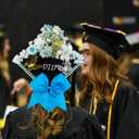 GraduatePro 41 Peices Graduation Cap Decoration Kit DIY Craft, Assorted Flowers Adhesive Glitter Alphabet Letter Numbers Stickers, Gold and Silver Butterfly, Shiny Rhinestones Grad Hat Topper Blue