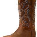 Ariat Mens Ricochet Embroidered Square Toe Pull On Casual Boots Mid Calf - Blue, Brown (7 Wide, Weathered Chestnut)