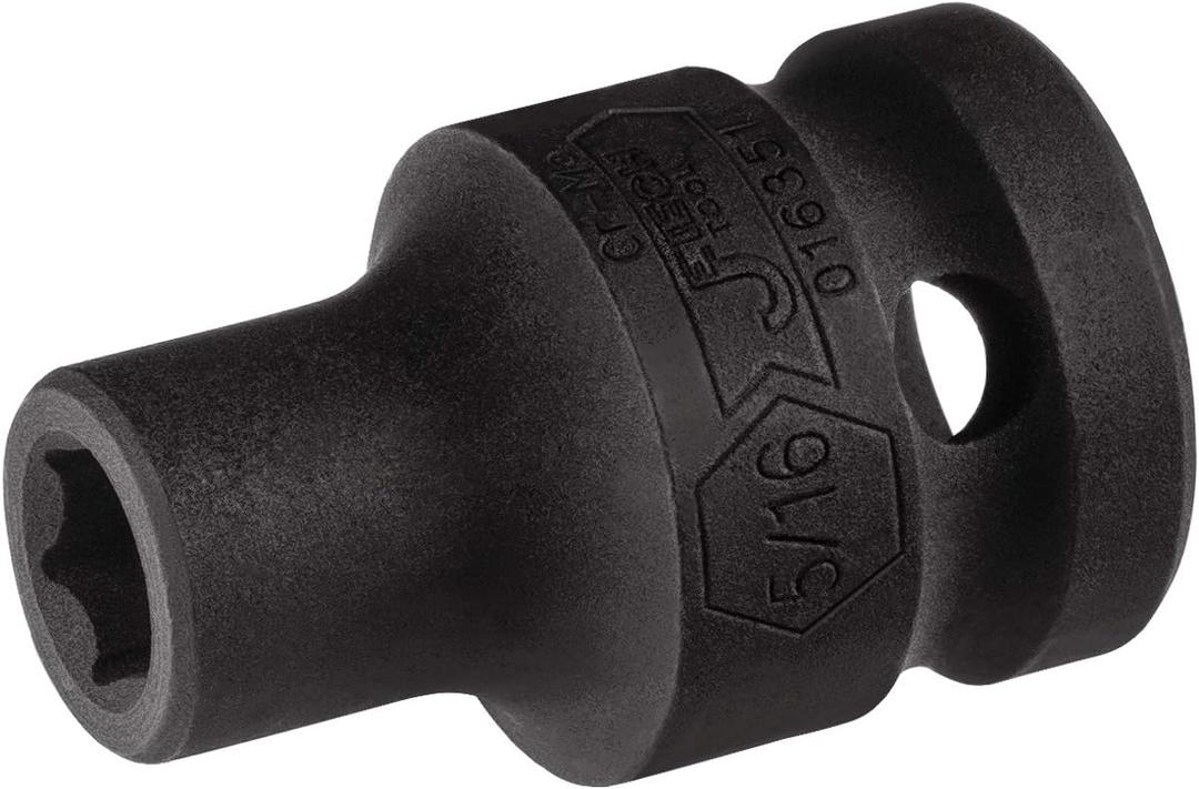 JETECH 5/16" Impact Socket, 1/2-Inch Drive Standard Socket, 6-Point Design, Durable Chrome Molybdenum Alloy Steel (Cr-Mo), Cold Forged & Heat Treated, SAE