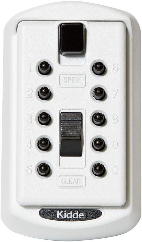 Kidde AccessPoint 001413 KeySafe Original Slimline Push Button Combination Permanent Key Lock Box, 2-Key, White