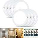 Rechargeable Ceiling Light, No Wiring Battery Operated Ceiling Lights with Remote, Motion Sensor Dimmable Timing Motion Activated Overhead Shower Light for Bathroom Pantry Hallway Porch (8), 8 Packs