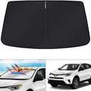 KUST Windshield Sun Shade for Toyota RAV4 2013 2014 2015 2016 2017 2018 Window Accessories Shade Sun Protector Foldable Block UV Rays Keep Car Cooler