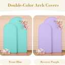Blue and Purple Photo Arch Backdrop Cover Set of 2-7.2ft and 6ft Arch Covers Stretchy Backdrop Spandex Mermaid Theme Arch Stand Covers for Girls Birthday Party Wedding Banquet Background Decorations