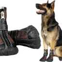 Large Big Dog PU Leather Sport Shoes Winter Waterproof Pet Dog Puppy Boots Non-Slip Pitbull Golden Retriever Rain Shoes (11(Width 2.7inch), Brown