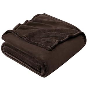 Hansleep Fleece Brown Throw Blanket, Super Soft Blanket Flannel Fuzzy Plush Cozy Blanket for All Seasons, Brown, Throw 50x60 Inches