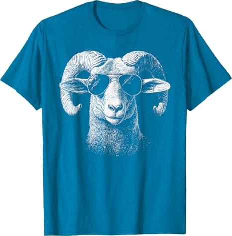 Retro Ram in Sunglasses Men Women Kids Novelty Funny Ram T-Shirt XS