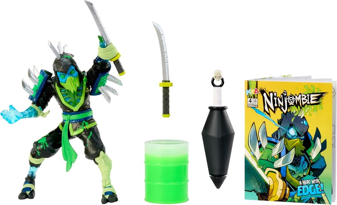 Ninjombie Action Figure - Sword Lord, Boys Action Ninja Zombie Slime Monster Action Figure, Ages 6 +