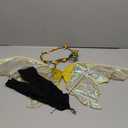 Fairy Wings for Adults and GirlsFairy Costume Set with Floral Garland, Fairy Hair Tinsel, Wand & Elf Ears  29"x21" Organza Butterfly Wings  Ideal for Cosplay, Party, Gold