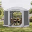 Porayhut Pop up Screen House Tent Sun Shelter with Breathable Mesh Doors,Portable Camping Tent with Detachable Waterproof Floor,10x10FT Screen Canopy Outdoor for Family Friends Party in Backyard,Park