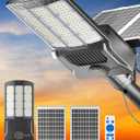 Gefolly Solar Street Lights Outdoor, Commercial Parking Lot Light Dusk to Dawn IP67 Waterproof 6500K Security Flood Lights Lamp for Yard, Road, Basketball Courts (SL-8800W, 550000LM), SL-8800W/1Pack